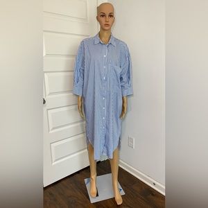 Zara Blue Stripe Shirt Dress - Size M - Gently Used